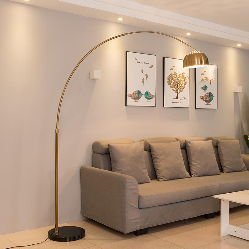 金色落地灯客厅卧室麻将钓鱼灯现代简约创意书房黑色钢琴台灯