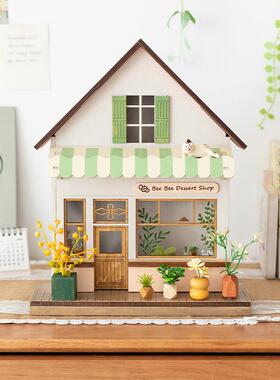 阿楹 木屋儿童房微缩场景摆件灯玄关厨房柜装饰可爱520女朋友礼物