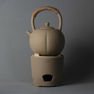 烧水壶温茶炉茶壶 粗陶家用户外炭炉围炉煮茶器 酒精灯陶瓷炉底座
