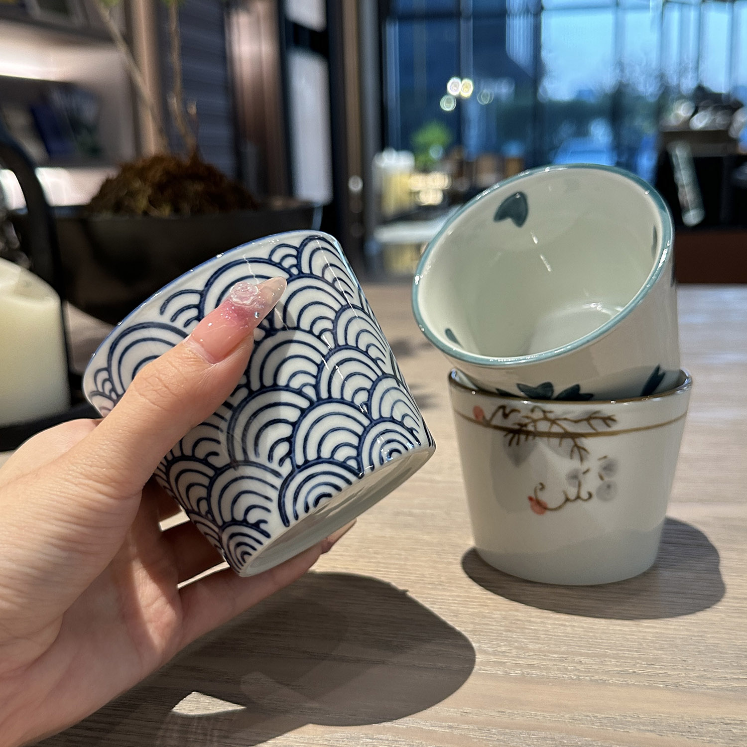 *老板娘自用*日式陶瓷直口杯陶瓷杯子茶杯水杯无手柄猪口杯主人杯
