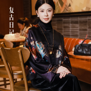 复古日记“锦上添花”桑蚕丝老缎重工高定外套25DW2214