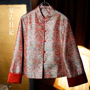 100桑蚕丝中式 张和才蜀锦 外套2FEW1055 神鹿高升
