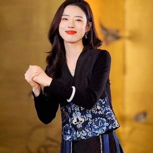 国风上衣衬衫 气质长袖 241T6252 提花女装 复古日记100桑蚕丝新中式