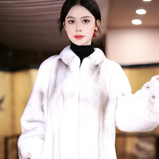 轻国风银十字进口貂大衣外套24HW609 整貂 复古日记 雪落松林