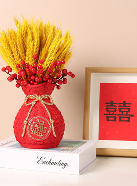 大麦干花摆件家居客厅电视柜桌面装饰摆设小麦穗店铺布置开业礼品