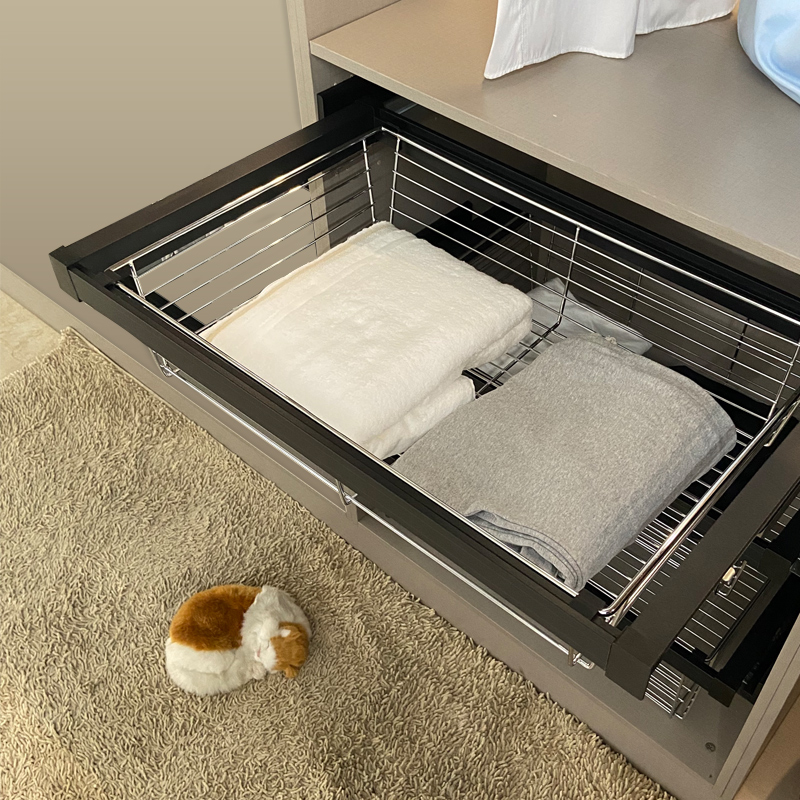 衣柜内置拉篮抽屉式内抽伸缩裤架家用衣帽间拉篮收纳筐裤抽