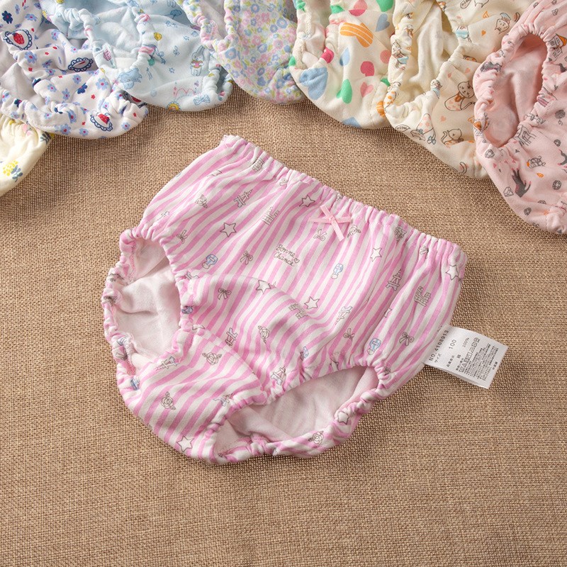 宽松舒适儿童内裤宝宝面包裤女童三角内裤卡通2条装不累肚子