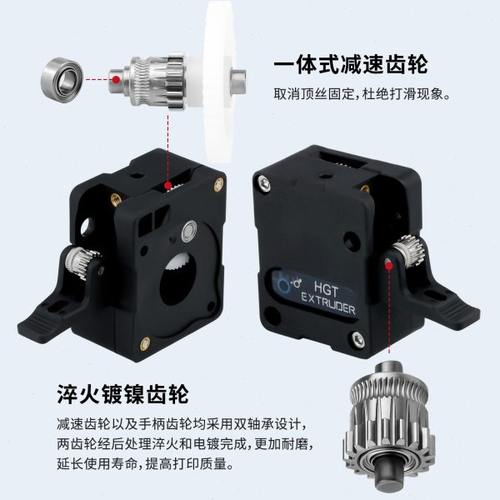 3D打印机配件 新款HGT挤出机 一体式减速双齿轮送料软性耗材可用