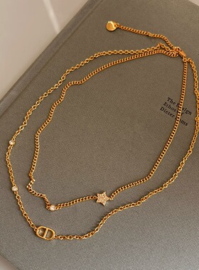 DICD/D家字母双层五角星项链女