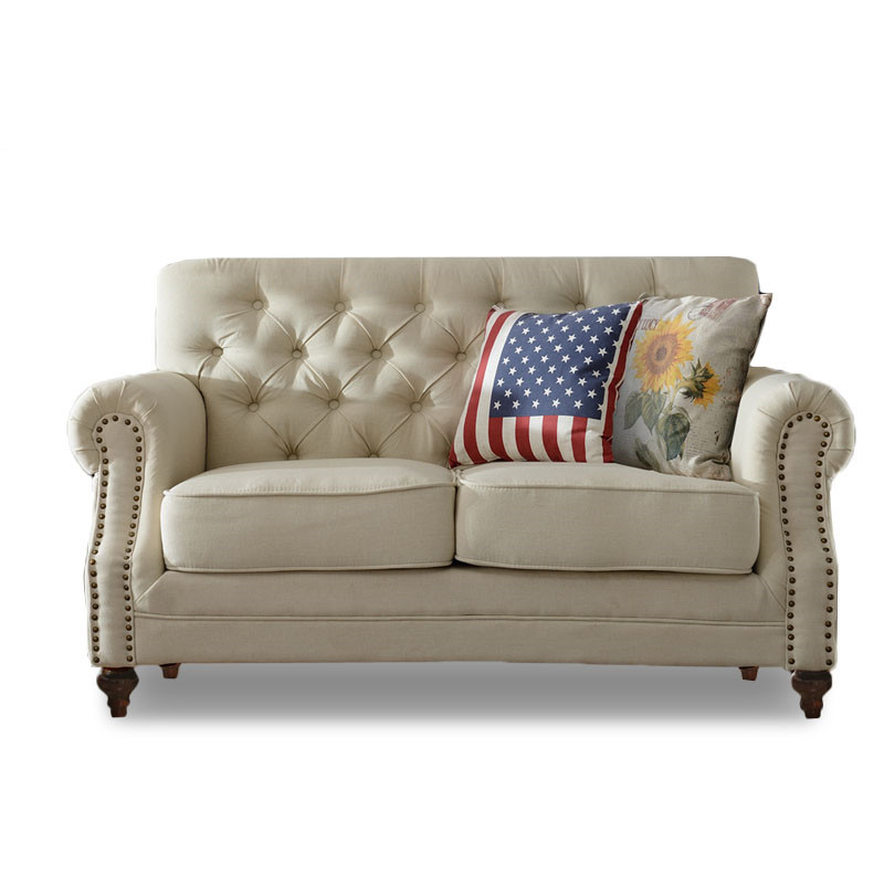 美式乡村布艺沙发组合北欧现代简约小户型客厅单人双人三人位沙发