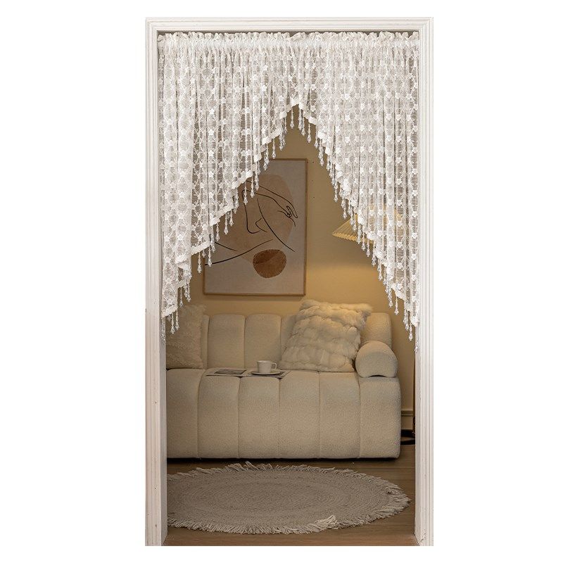 氛围感装饰门帘免打孔隔断帘半截厨房拱形帘三角短帘半帘遮挡帘,居家布艺,门帘,淘宝优惠券,粉丝福利购,淘宝优惠卷