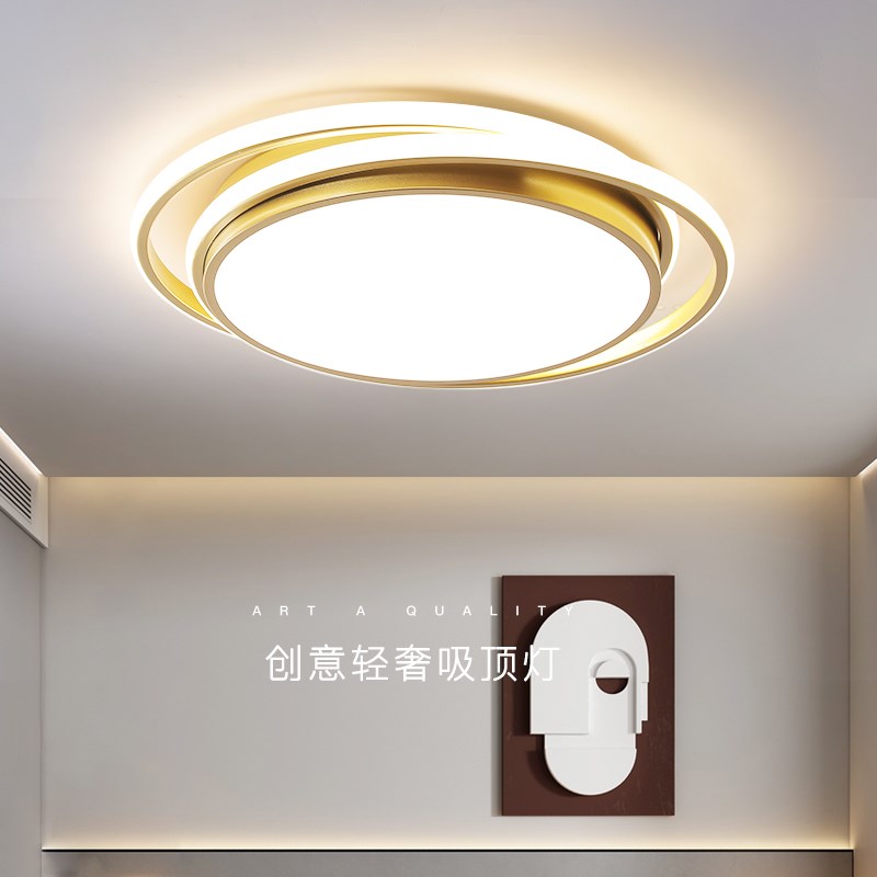 2024年新款卧室LED吸顶灯圆形简约现代北欧轻奢房间书房大气灯具