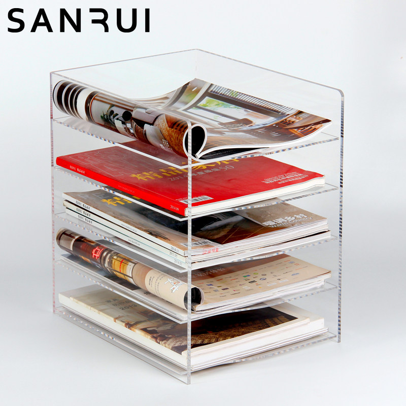 三锐办公用品 A4五层资料架亚克力文件柜透明桌面文件收纳架多层,文具电教/文化用品/商务用品,文件座/文件架/文件框,淘宝优惠券,粉丝福利购,淘宝优惠卷
