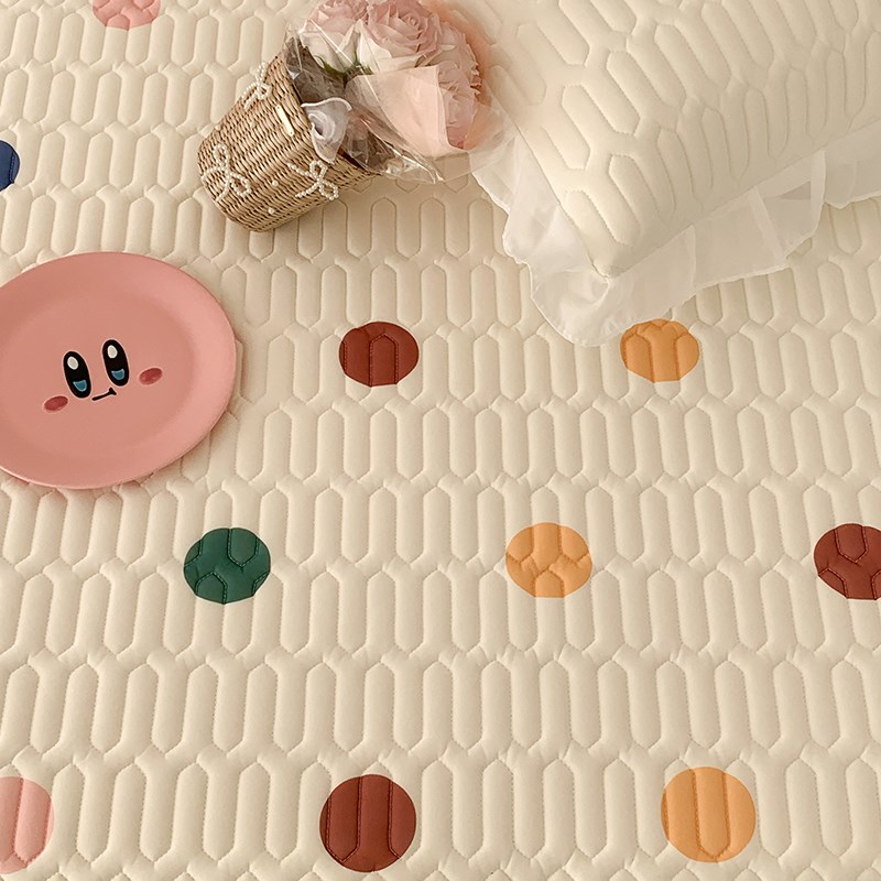 爱心蝴蝶结床裙款乳胶席凉席三件套夏天软席子床垫床单可水机洗