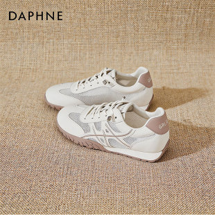 达芙妮网面透气德训鞋女款2026夏季新款不累脚阿甘鞋百搭休闲板鞋