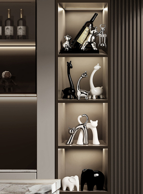客厅电视柜酒柜装饰品摆件家居饰品轻奢高档餐柜玻W璃展示柜摆设