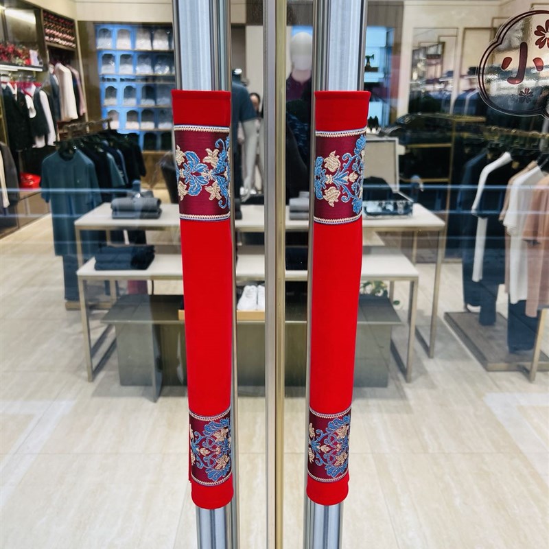 门把手护套2022新款物业暖冬定B制刺绣单元门拉手玻璃门把手保护