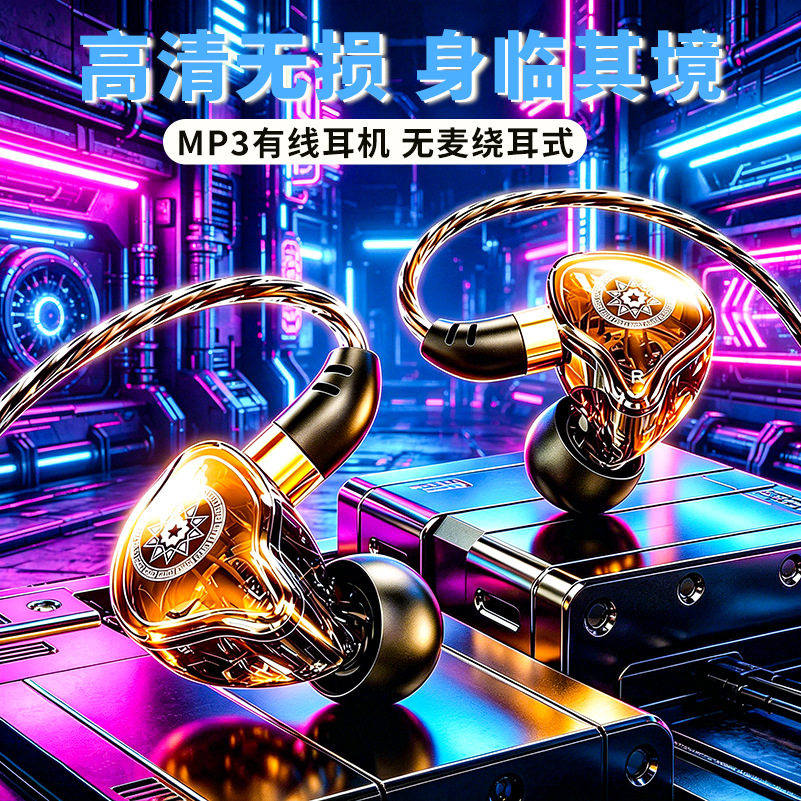 监听耳机3.5mm圆孔MP3耳机入耳式 手机音乐有线耳机通用电脑耳塞