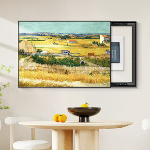 莫奈梵高电表箱装 饰画现代简约餐厅墙面配电箱遮挡挂画壁画
