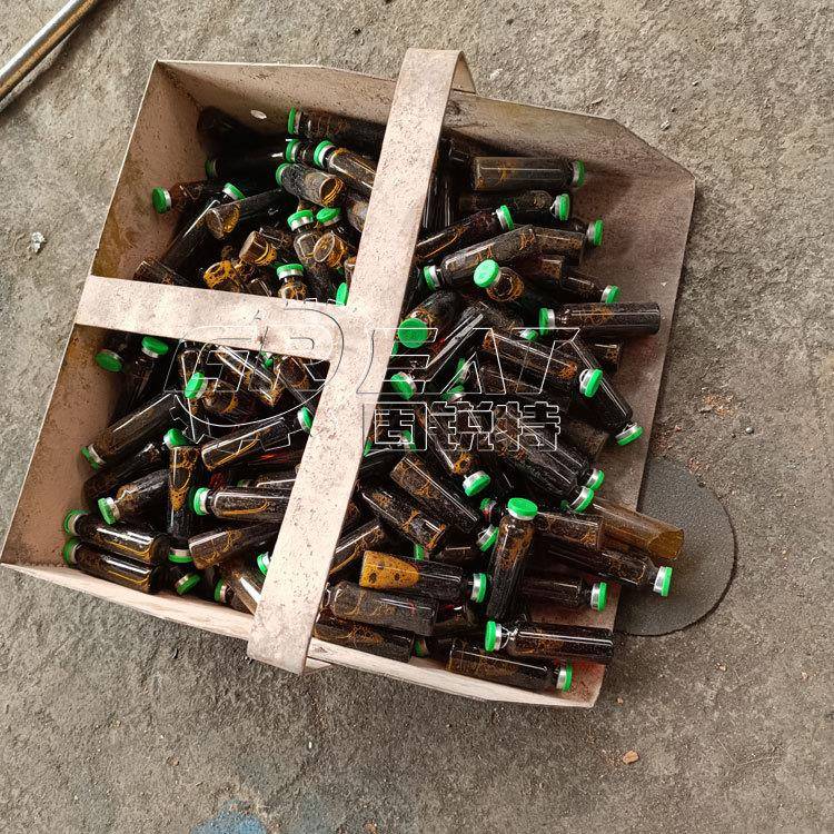 口服液瓶粉碎机 玻璃铝塑盖分离机 玻璃瓶胶塞打碎分离机