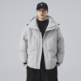 实拍冬装潮牌棉服男女同款创意拼接肌理感百搭加厚棉袄保暖外套