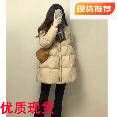 高充绒量巨好看的羽绒服女2025年冬季新款高级感保暖白鸭绒中长款