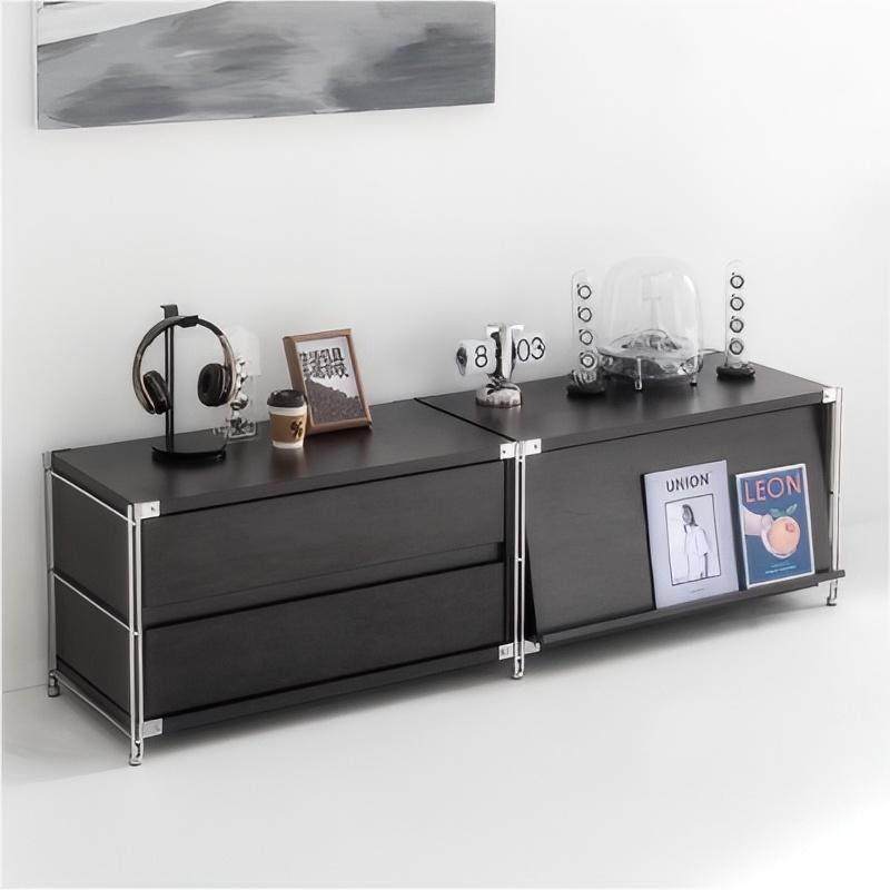 电视柜简约北欧客厅不锈钢落地矮柜储物柜收纳柜子靠墙组合柜