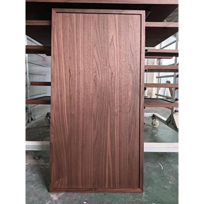 北美黑胡桃全实木衣柜门直纹混拼木皮烤漆整体橱柜门橡木实木柜门