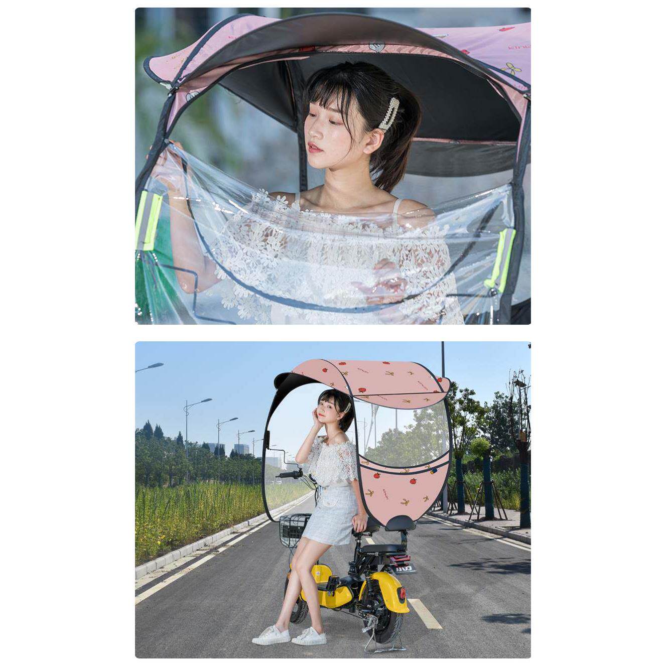 电动车雨棚新款遮雨防晒可拆卸小型电瓶自行车挡雨遮阳伞防雨罩篷