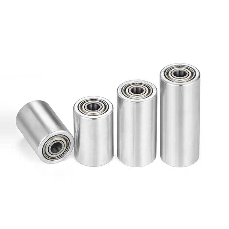 型聚氨酯耐磨包胶滚筒硅橡胶无动力轴G承滚轮耐高温RORA定制