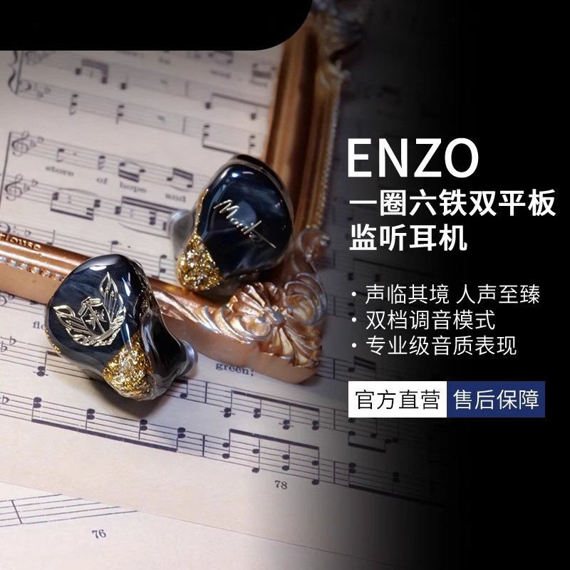 极音 Moritz ENZO一圈六铁双平板混合单元入耳式hifi耳机发烧耳塞