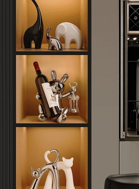 现代轻奢酒柜装饰品摆件客厅电视柜别F墅大平层高级感餐边柜工艺