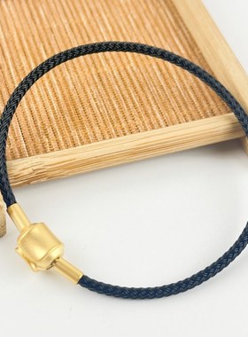 2.5mm防水钢丝绳串转运珠手绳金色扣不锈钢手链红绳替Z换红绳男女