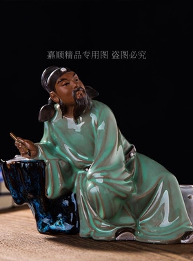 中式古典家居电视柜书房盆景搭配摆件 石湾陶瓷古典人物Y 诗仙李