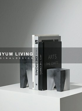 本与简约现代书柜装饰品桌面书z本收纳卧室样板间水晶书档摆件饰