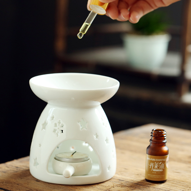 大号陶瓷香薰炉防干烧烤橘皮室内C蜡烛香薰灯复古家用香熏炉卧室