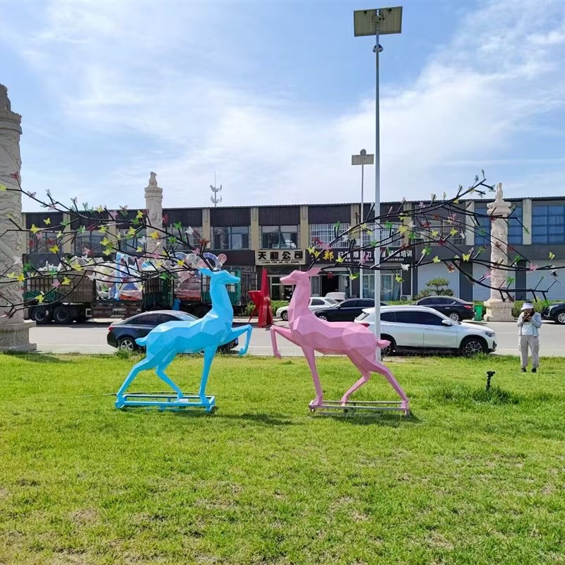 不锈钢雕塑定制大型落地景观动物水景圆环城市户外广.场校园摆件