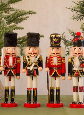 欧式30cm胡桃夹子包布木偶士兵D创意家居装饰客厅酒柜儿童房摆件