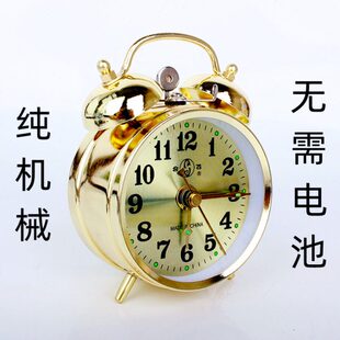 发条复古声闹上老式马蹄超大合卧室钟表闹钟表机械飞金属学生闹钟