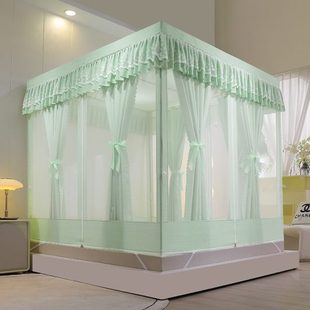 卧室公主风遮光床帘一体式 蚊帐家用2023新款 1米8大床1.5m防尘防摔
