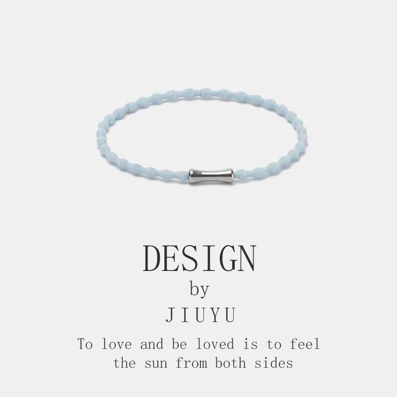 竹定情侣皮筋手链两用发圈送给男朋友G小皮套不勒手头绳竹节发绳