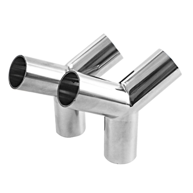 304不锈钢卫生级90度Yv型三通90度三通正Y三通定制各种角度三通