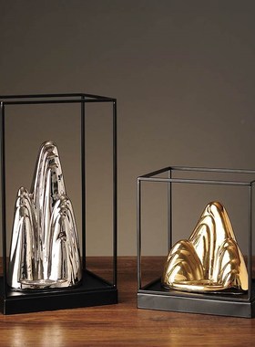 金山银山引财宝饰k品新中式客厅入口饰品创意引财宝老板办公工艺