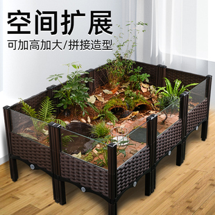 黄缘龟专用饲养箱安缘半水龟生态造C景绿植阳台龟缸带水盆加高超