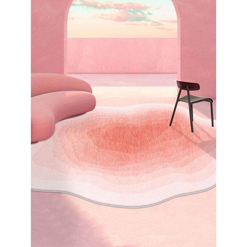 渐变梦幻异形仿羊绒地毯卧室书房客厅全铺毯衣帽间梳妆台防滑地垫