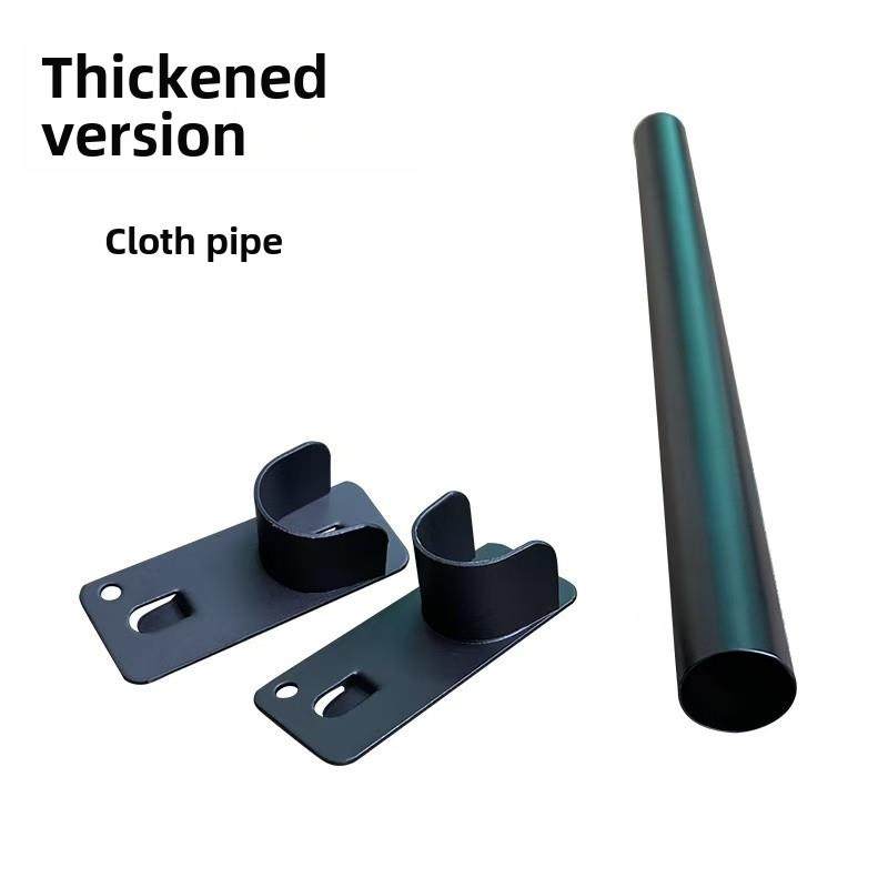 加厚黑色穿布铁管横杠管布料展示架货架配件圆元管托脚挂钩镀锌管