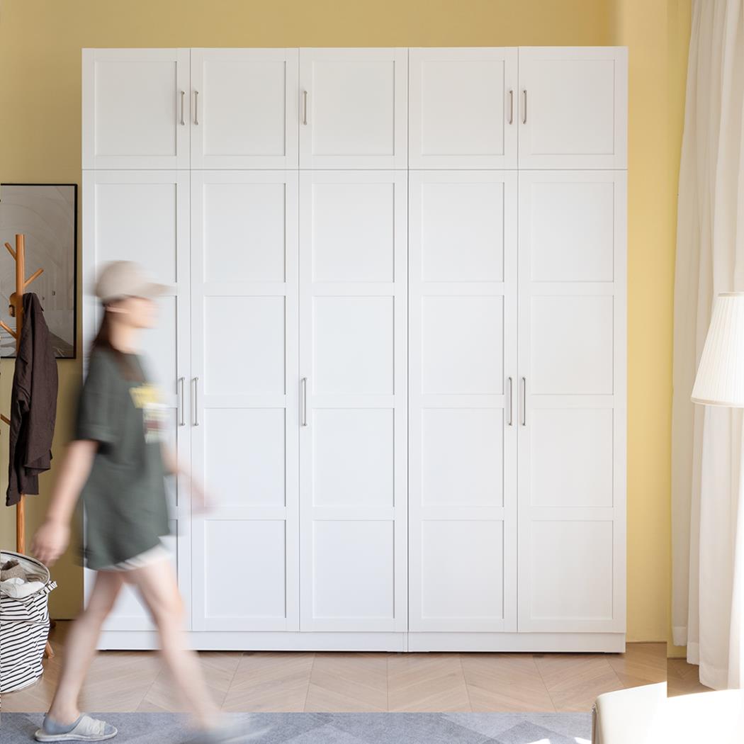 信工全屋钢制三门衣柜50cm卧室家用收纳柜北欧简约现代金属储物柜