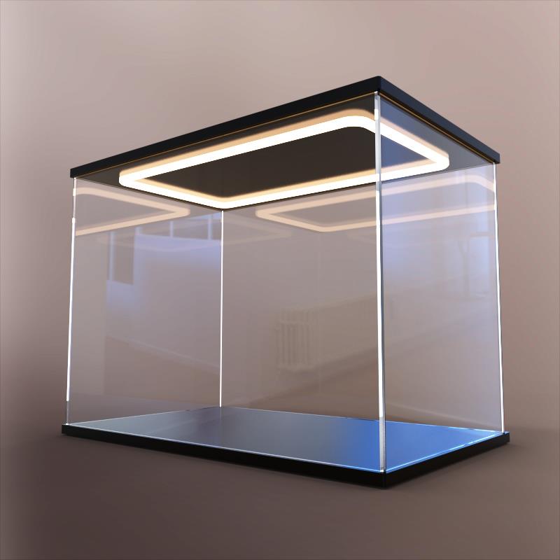 带灯收纳盒高达模型压克力展示盒模型展示架家用防尘透明盒展示盒