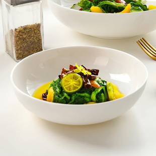 骨瓷特别好看 深口盘子陶瓷深盘盘子家用高颜值沙拉盘碗25年新款