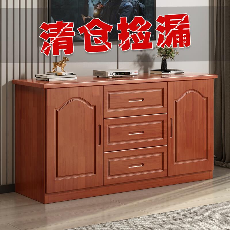 全实木松木电视柜现代简约卧室客厅电视柜收纳储物柜一体高款柜子